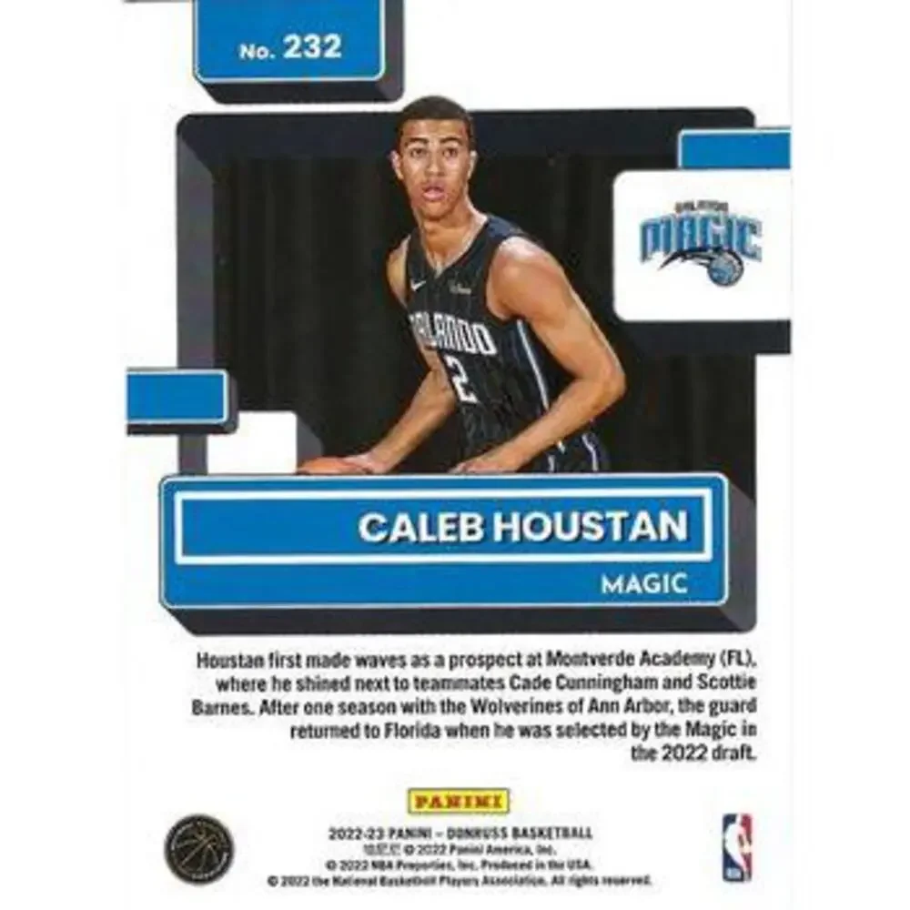 2022-23 Panini Donruss Caleb Houstan Rookie 232 Orlando Magic
